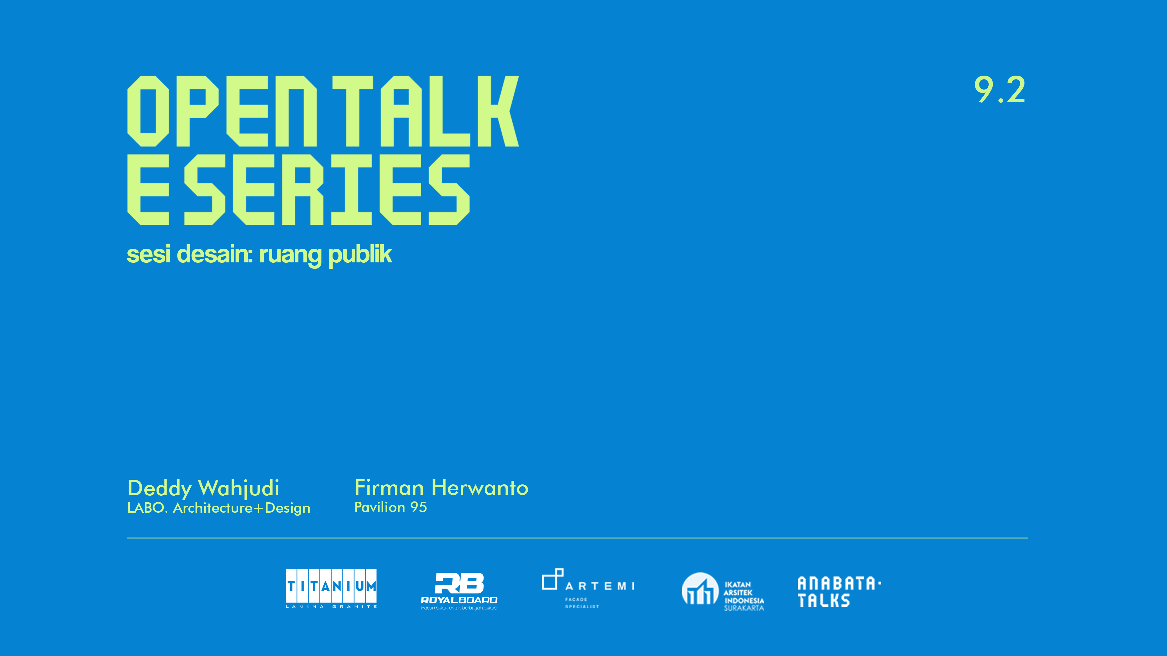 Open Talk E Series 9.2 | Design Session: Public Space
